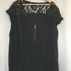 Lace short sleeve dress top